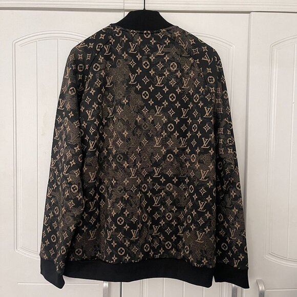 Louis Vuitton Black and Gold Monogram Bomber Jacket - Picture 9 of 9
